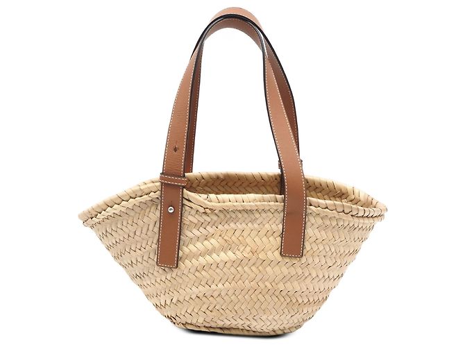 LOEWE Beige Small Raffia Anagram Basket Tote - view 2