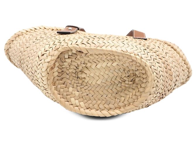 LOEWE Beige Small Raffia Anagram Basket Tote - view 3