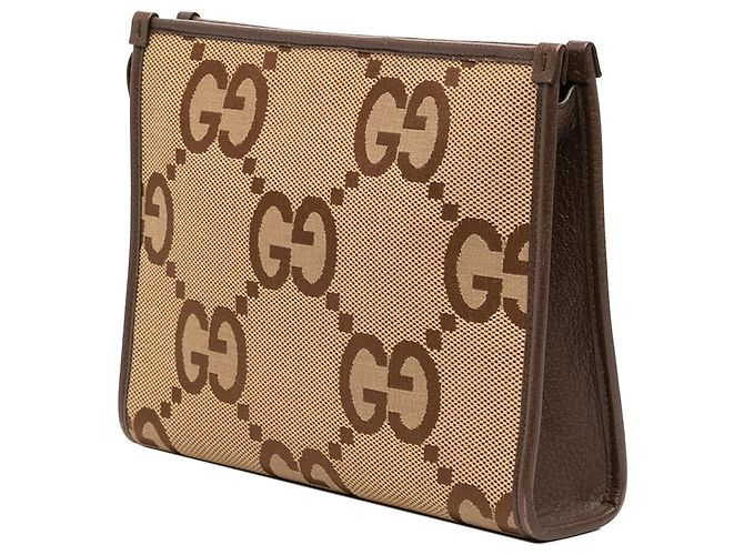 Pouch Gucci in tela Jumbo GG marrone - vista 2
