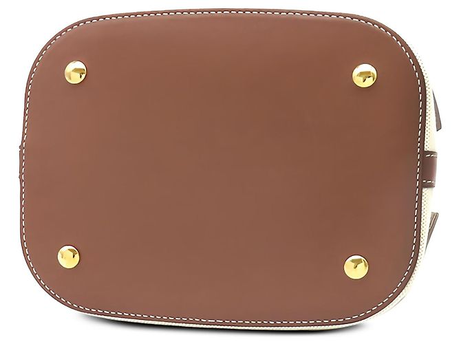Borsa a secchiello Burberry Peggy Small in tela logo beige - vista 3