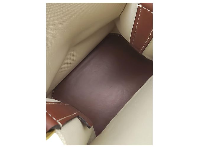 Borsa a secchiello Burberry Peggy Small in tela logo beige - vista 4