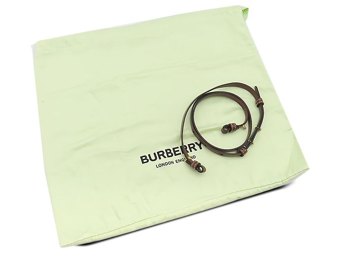 Borsa a secchiello Burberry Peggy Small in tela logo beige - vista 6