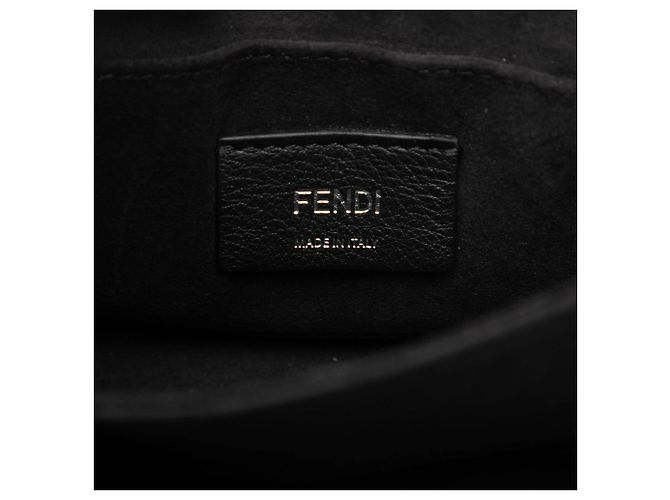 Fendi Black Small Leather Kan I Crossbody - vista 5