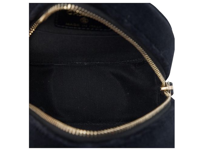 Chanel Borsa a Tracolla Rotonda in Velluto Nero, Perle e Paillettes - vista 4