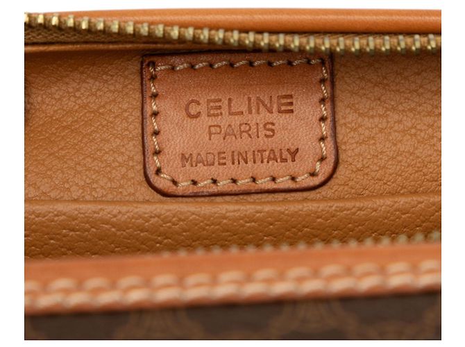 Céline Clutch Celine Brown Macadam Coated Canvas - vista 5
