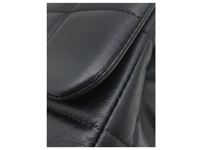 Chanel Mini Monacoco Flap em pele de cordeiro acolchoada preta com cristais de resina quadrados - vista 10