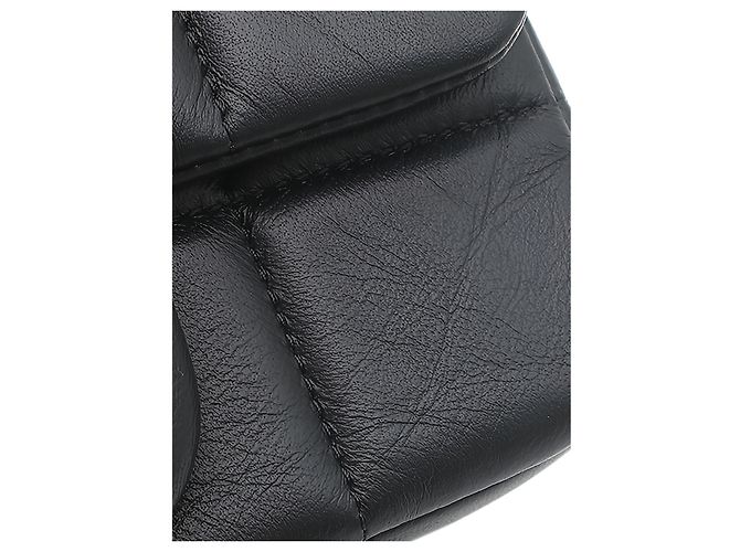 Chanel Mini Monacoco Flap em pele de cordeiro acolchoada preta com cristais de resina quadrados - vista 12