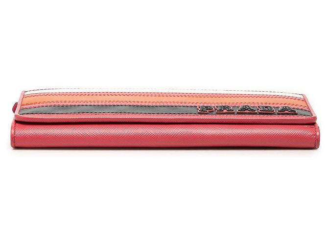 Prada Pink Multicolor Saffiano Lux Continental Wallet - view 3