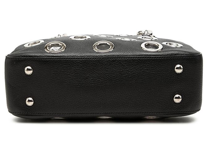Bolsa de Ombro Prada em Vitello Daino Preta com Corrente e Ilhoses - vista 3