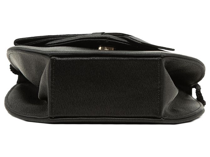 Autre Marque Borsa a tracolla Saint Laurent in raso nero con fiocco - vista 3