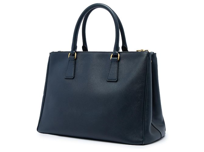 Bolsa Prada Blue Medium Saffiano Lux Galleria Double Zip Satchel - vista 2