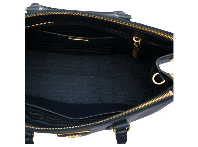 Bolsa Prada Blue Medium Saffiano Lux Galleria Double Zip Satchel - vista 4