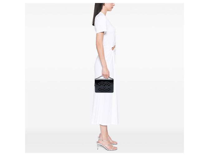 Clutch Chanel Mini CC de charol negro con cadena - vista 6