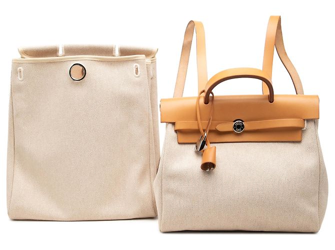 Hermès Beige Toile Herbag Backpack PM - view 7