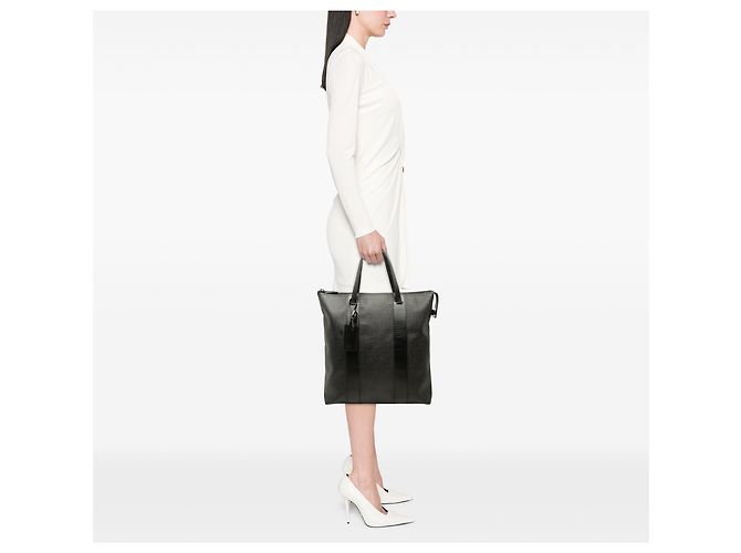 Borsa Tote Fendi Black Zucca Spalmati - vista 6