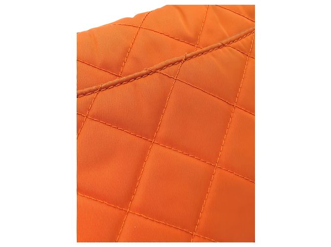 Prada Orange Impuntu Tessuto Chain Crossbody - vista 13