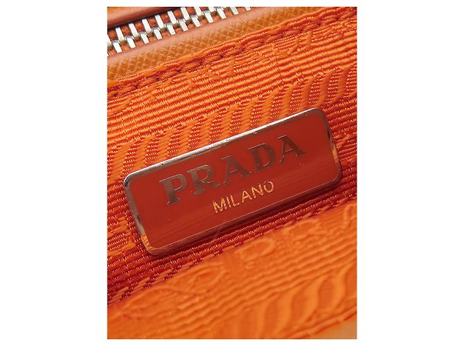 Prada Orange Impuntu Tessuto Chain Crossbody - vista 5