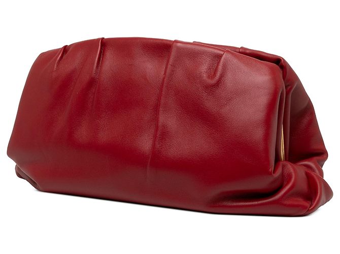 Céline Clutch Celine French Lock in pelle di vitello plisata rossa - vista 2