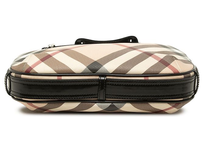 Burberry Beige Small Supernova Check Coated Canvas Barton Hobo - vista 3