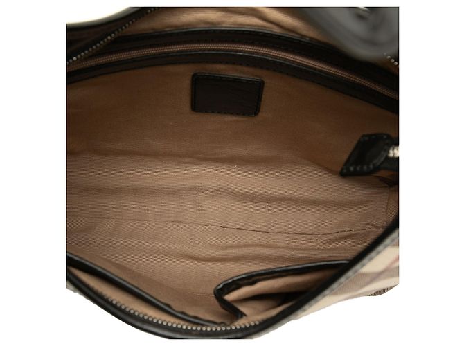 Burberry Beige Small Supernova Check Coated Canvas Barton Hobo - vista 4
