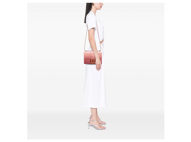 Bolsa 30 Montaigne Dior em pele de vitelo degradê rosa - vista 6