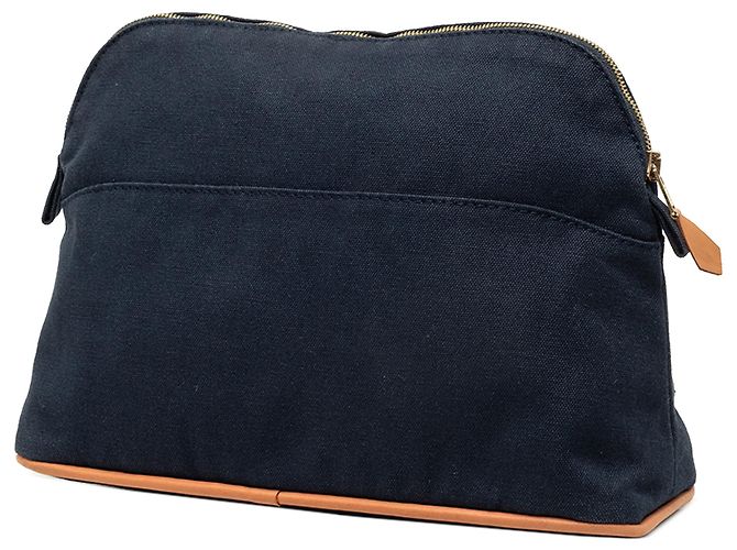 Hermès Blue Toile Bolide Trousse De Voyage Pouch PM - vista 2