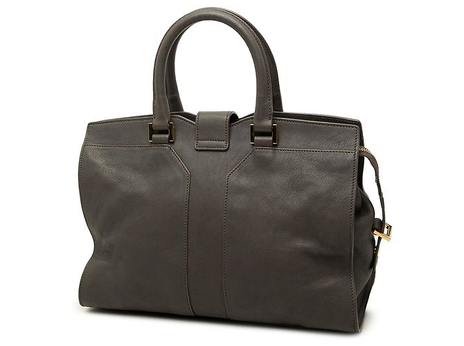 Autre Marque Borsa Saint Laurent Cabas Chyc piccola in pelle di pecora grigia - vista 2