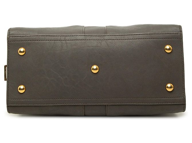 Autre Marque Borsa Saint Laurent Cabas Chyc piccola in pelle di pecora grigia - vista 3