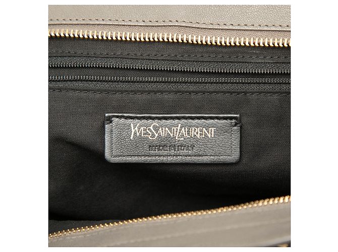 Autre Marque Borsa Saint Laurent Cabas Chyc piccola in pelle di pecora grigia - vista 5