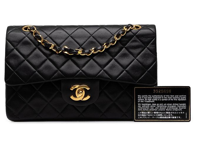 Chanel Black Small Classic Lambskin Double Flap - vista 7