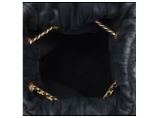 Mochila Chanel Coco Pleats com cordão em couro de bezerro preto Small - vista 4