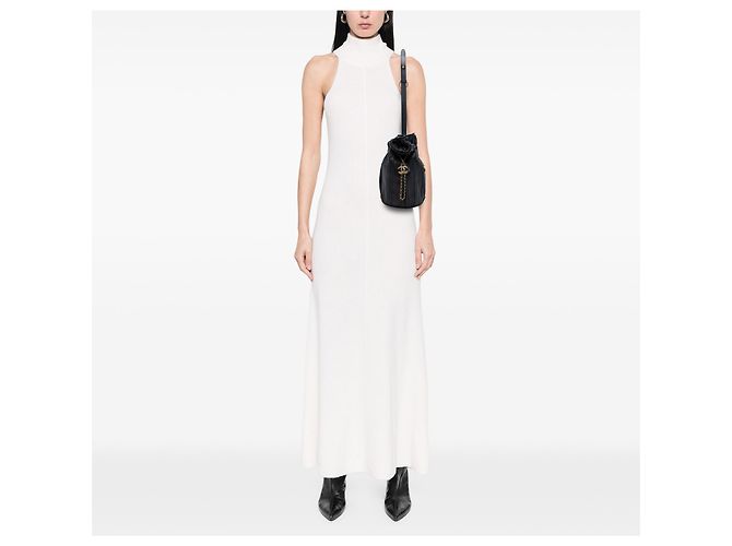 Mochila Chanel Coco Pleats com cordão em couro de bezerro preto Small - vista 6