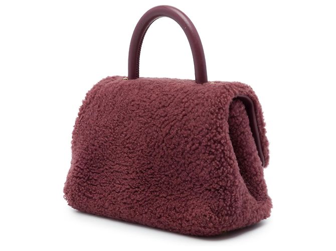 mala Chanel Coco Top Handle Small em pele de carneiro vermelha - vista 2
