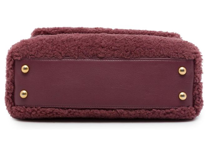 mala Chanel Coco Top Handle Small em pele de carneiro vermelha - vista 3