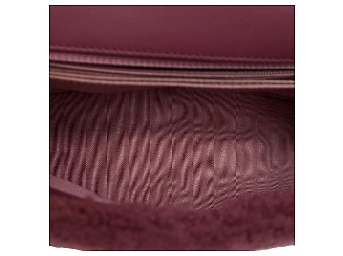 mala Chanel Coco Top Handle Small em pele de carneiro vermelha - vista 4