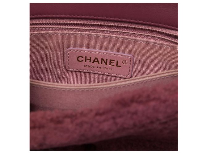 mala Chanel Coco Top Handle Small em pele de carneiro vermelha - vista 5
