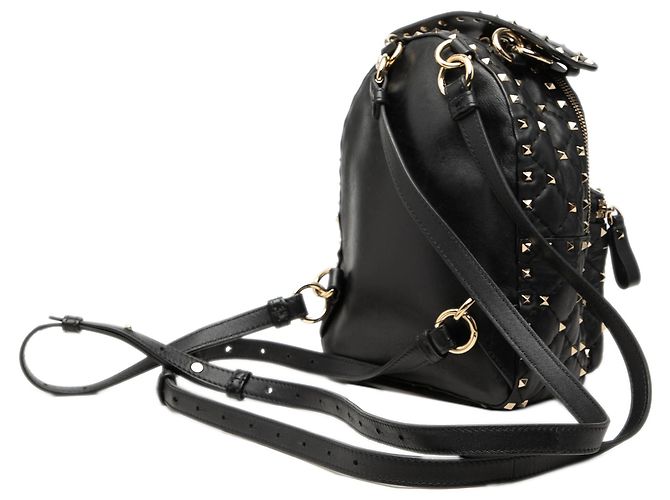 Valentino Black Mini Nappa VLTN Rockstud Spike Backpack - view 2