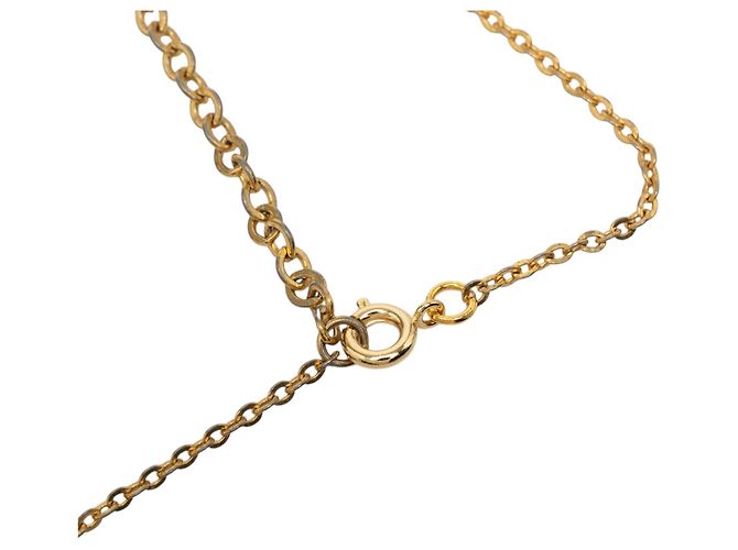 Collana Dior Gold Plated Enamel Strass Logo Pendant - vista 5