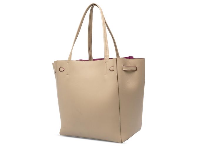 Céline Celine Phantom Cabas Tote Pequeno em Couro Bege - vista 2
