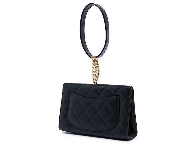 Clutch Chanel Black Mini Lambskin Leather Evening By The Sea Clutch - vista 2