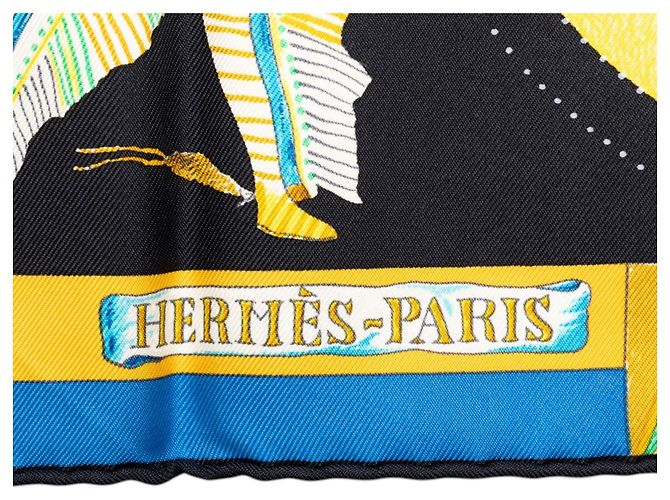 Pañuelo de seda Hermès Black Les Danses 90 - vista 4
