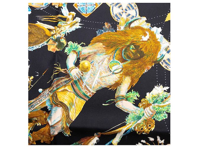 Pañuelo de seda Hermès Black Les Danses 90 - vista 7
