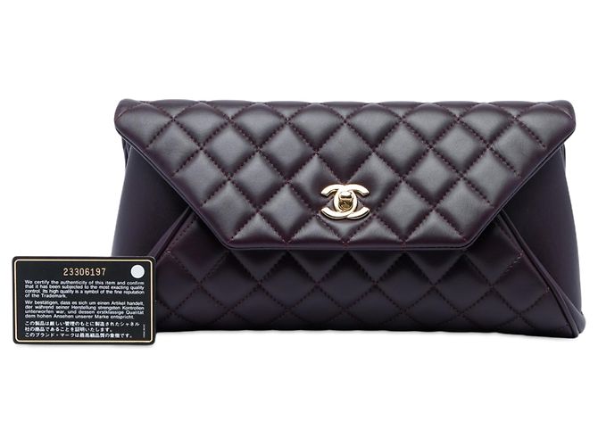 Clutch Chanel Purple Quilted Lambskin Fold Up Again - vista 6