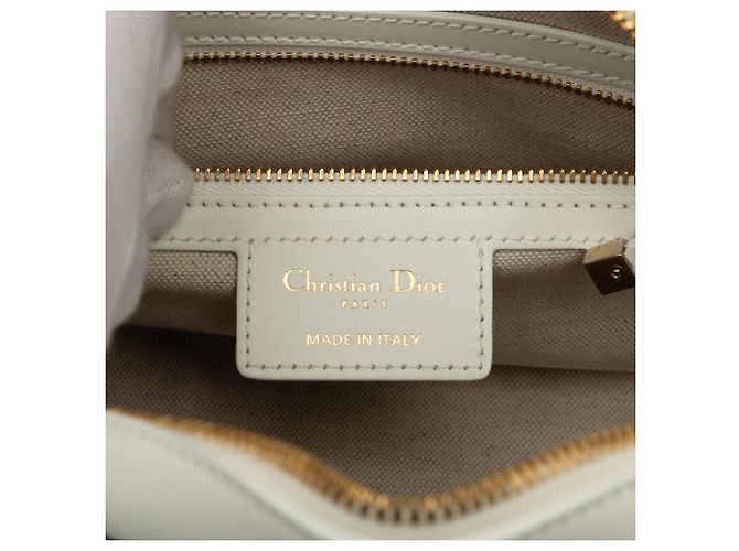 Borsa Bowling Dior Vibe piccola in pelle bianca con zip Dior - vista 5