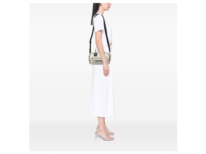 Borsa Bowling Dior Vibe piccola in pelle bianca con zip Dior - vista 6
