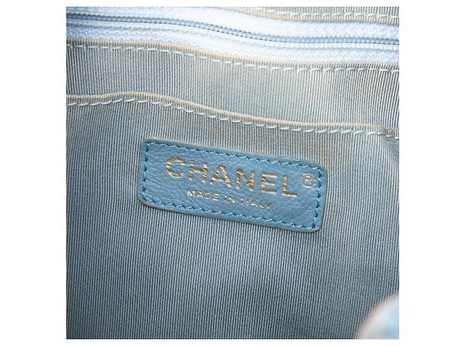 Borsa Secchiello Chanel Blue Quilted Denim Urban Spirit - vista 5