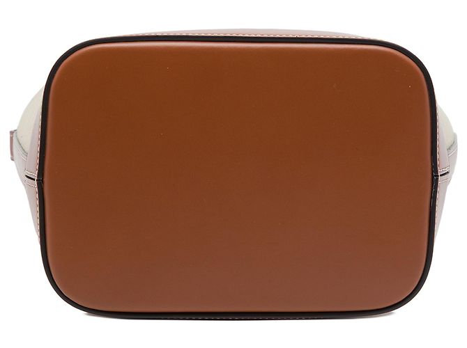 Céline Celine Borsa Secchiello Small Canvas Cuir Triomphe Marrone - vista 3