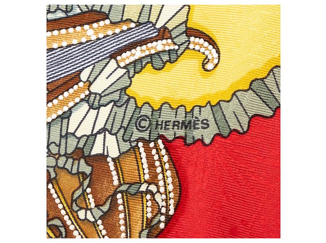 Hermès Red Les Fetes Du Roi Soleil Seidentuch 90 - Ansicht 6