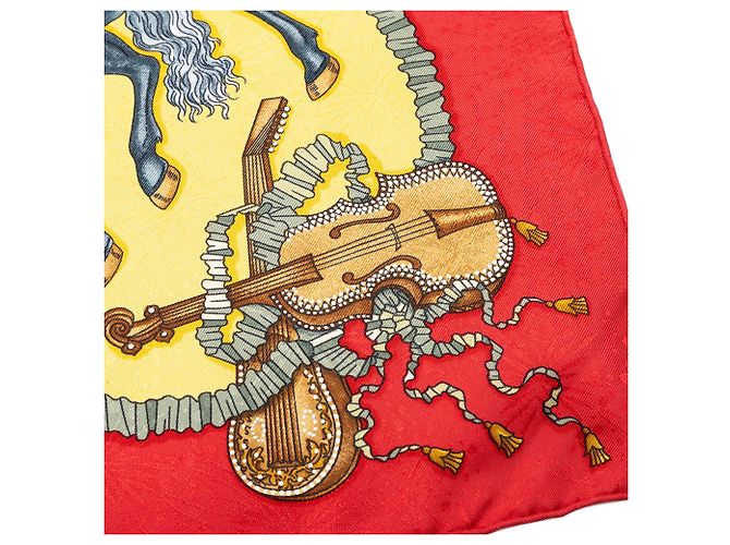 Hermès Red Les Fetes Du Roi Soleil Seidentuch 90 - Ansicht 7