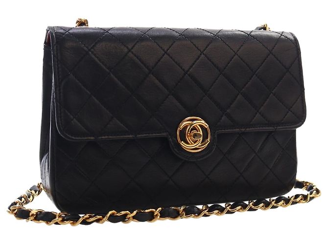 Chanel Black Mini Lambskin Circle CC Single Flap - vista 9